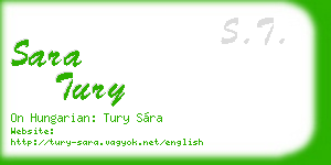 sara tury business card